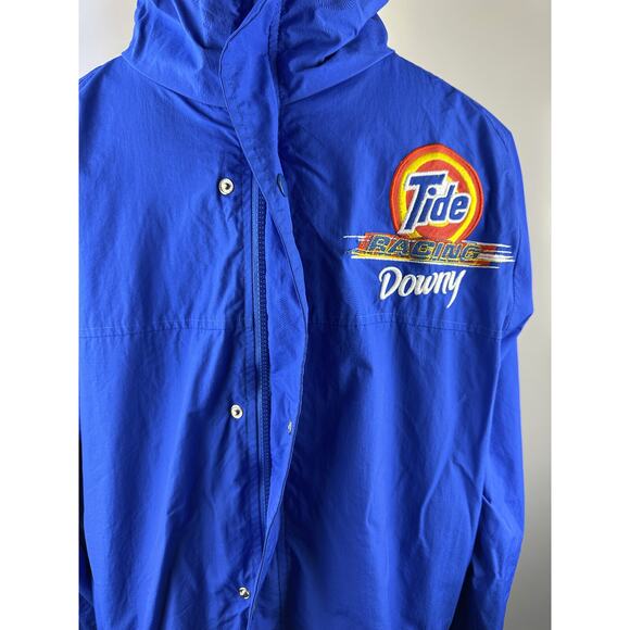 Tide Downy Jacket Blue Nylon Embroidered Full Zip Shell Windbreaker Men's XL - Picture 13 of 15